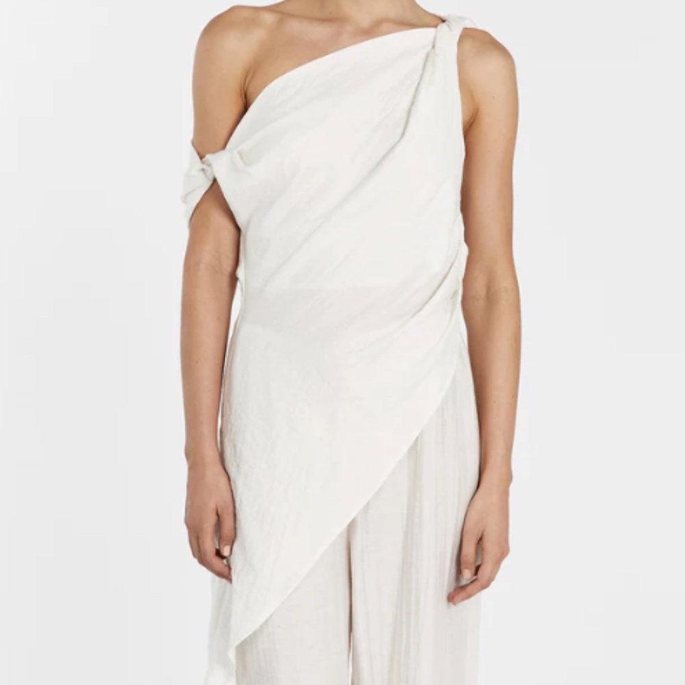NWT DISSH JOLIE CREAM MARLE ASYM TUNIC TOP (US 2)